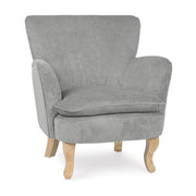 Poltrona grigio chiaro in tessuto stile vintage