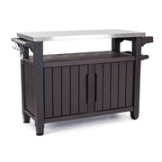 Tavolino In Resina  per  barbecue 2 ante colore grafite 123,7x54xh.90h cm