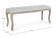 Panca classica legno velluto grigio Mathilde cm 110 x 36 x 47