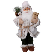 Babbo natale tessuto con regali verde bianco cm30x17,5h60