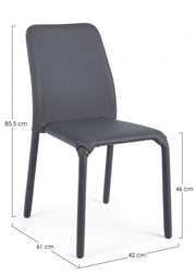 4x Sedia Pathos Pu grigio  Cod.0731798