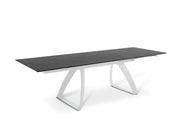 Tavolo allungabile con gambe in alluminio e top nero 170/270x90x76h cm
