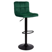 Sgabello regolabile verde scuro con gambe nere opache
