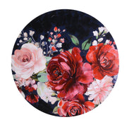 Quadro legno fiori rosso tondo cm ø80h2,6