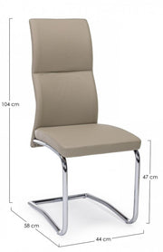 Sedia in ecopelle Tortora THELMA 44x58x h104 cm