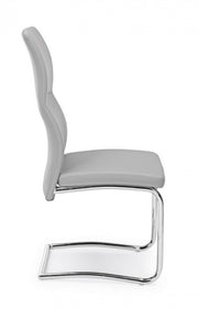 Sedia in ecopelle Grigio Chiaro THELMA 44x58x h104 cm