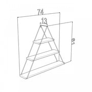 Libreria muro triangolare bacheca piramide rovere nero  cm 74 x 13 x 61 h