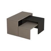 Tris tavolini da caffe tortora  antracite Kanta  cm 65x30xh.39