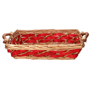 Cesta vimini rosso miele rettangolare cm48/52x36h13