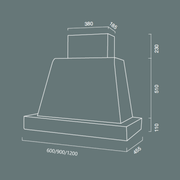 Cappa aspirante BRIO WOOD in acciaio inox silver e cornice in legno cm 120