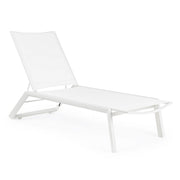 Lettino in alluminio Cruise con ruote bianco