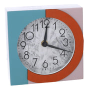 Orologio legno rosa e azzurro quadro cm15x5x15