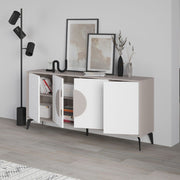 Madia Gora 180x35.6x82 cm Light Mocha con Ante Bianche