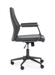 Poltrona ufficio ecopelle nero Jamie cm 67 x 58 x 93