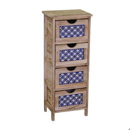 Mobiletto cassettiera legno grezzo 4 cassetti cm 23 x 30 x h 77