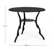Tavolo per esterno in alluminio Antracite VICTORIA diametro 80 x h67 cm