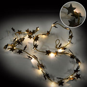 Festone stelle marrone con 20 micro ledcm210xh200x1 - a batteria