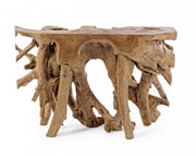 Consolle in legno di radice di Teak