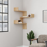 Libreria Angolare Luksa Colore Rovere 3 Livelli Capacità di Peso 20 kg H 90 x P 22 x L 60 cm