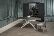 Tavolo allungabile cemento grigio-bianco 90 cm x 140- 190 cm H. 76 cm