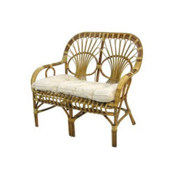Divano giardino balcone in malacca con cuscini cm 105