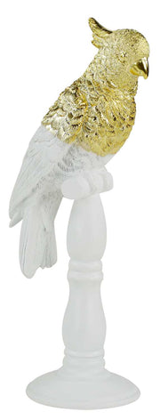 Pappagallo bianco su piedistallo tn-1915 cm17,5x13h41,5