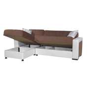 Divano con penisola Marmaris contenitore reversibile 212x145x80 H