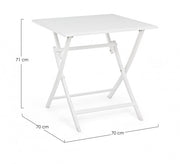 Tavolo da esterno pieghevole in alluminio Bianco ELIN 70x70x71H cm