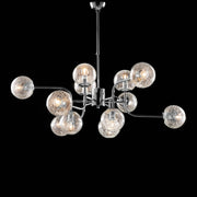 Lampadario moderno in ferro cromo lucido 12 luci  cm 105