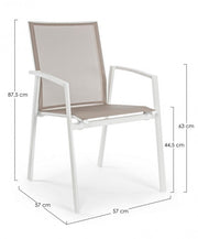 Sedia arredo giardino con bracciolo  bianco Cruise