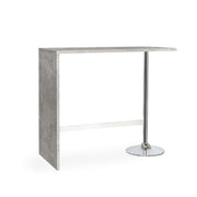 Penisola rettangolare colore cemento con gamba cromata 120x60xh.105 cm EFFEZ
