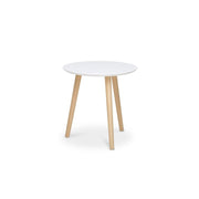 Tavolino tondo bianco 3 piedi legno di pino  diam.48xh.45 cm