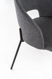 4x Sedia in tessuro grigio e gambe antracite 555x78,5h cm
