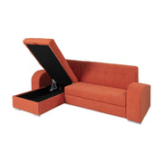 Divano angolare Alyssa penisola reversibile arancione 247x157