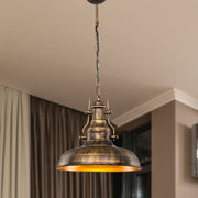 Lampada a sospensione Tarus stile industriale oro antichizzato MDL4468 EFFEZ