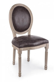 Sedia MATHILDE stile classico in legno rivestito 96h cm