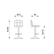 2xSgabello in ecopelle tortora moderno altezza regolabile