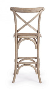 Sgabello bar grigio in legno stile naturale