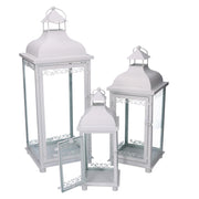 Lanterna metallo 1-3 bianco cm20x20h53,2