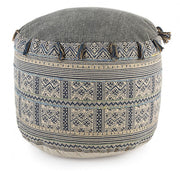 Pouf in cotone stile etnico TILAK Snorkel diametro 50x h35 cm