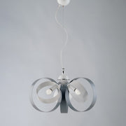 Lampadario a sospensione in ferro tre luci Bianco Grigio 44x h26 cm