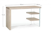 Scrivania in legno e vetro temperato Bilbao 120x50x76h cm