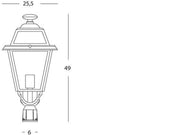 Lampada da esterno in alluminio pressofuso con diffusori in vetro trasparente grafite