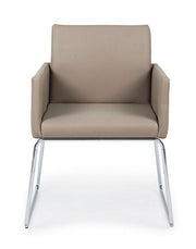 Sedia con braccioli in similpelle Tortora SIXTY 60x54x h80,5 cm