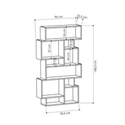 Libreria orizzontale bifacciale tortora Karmato   80,6x29,6xh.191 cm