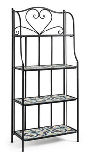 Libreria pieghevole Positano 4 piani in metallo stile country cm 57x28x133h