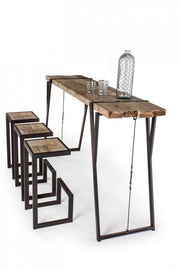 Tavolo bar stile industrial Blocks 200x54 cm