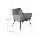 Poltrona in velluto 70 x 71,5 x 79 cm