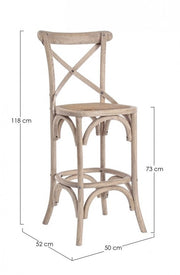 Sgabello bar grigio in legno stile naturale