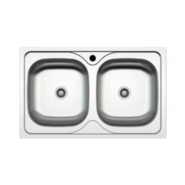 Lavello incasso cucina MP862V acciaio 86x50 cm due vasche